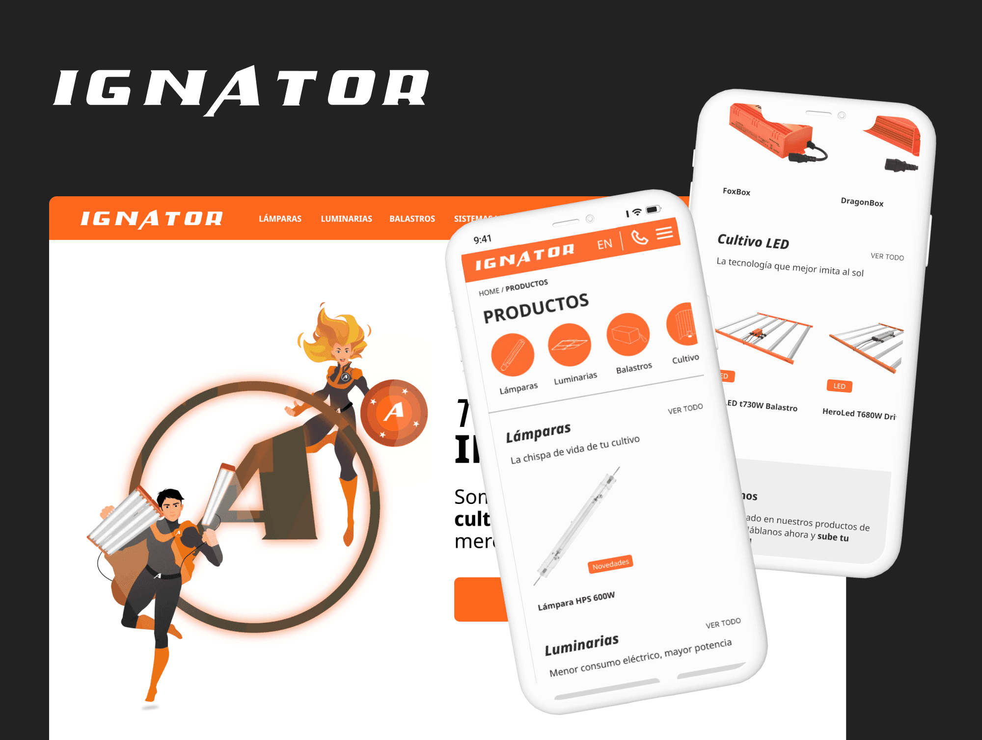 Web corporativa con catálogo de Ignator, desarrollada por KOMIT
